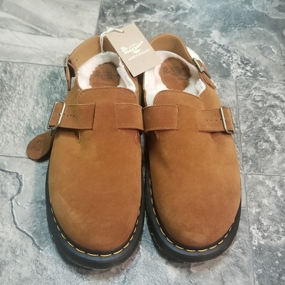 Dr Martens Jorge Made In England MIE‎ Pecan Shearling Slingback Mules Clogs 12 main image 9